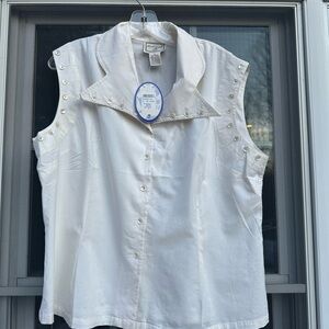 Vtg April Cornell Sparkle Top Sz XL New w/ tags